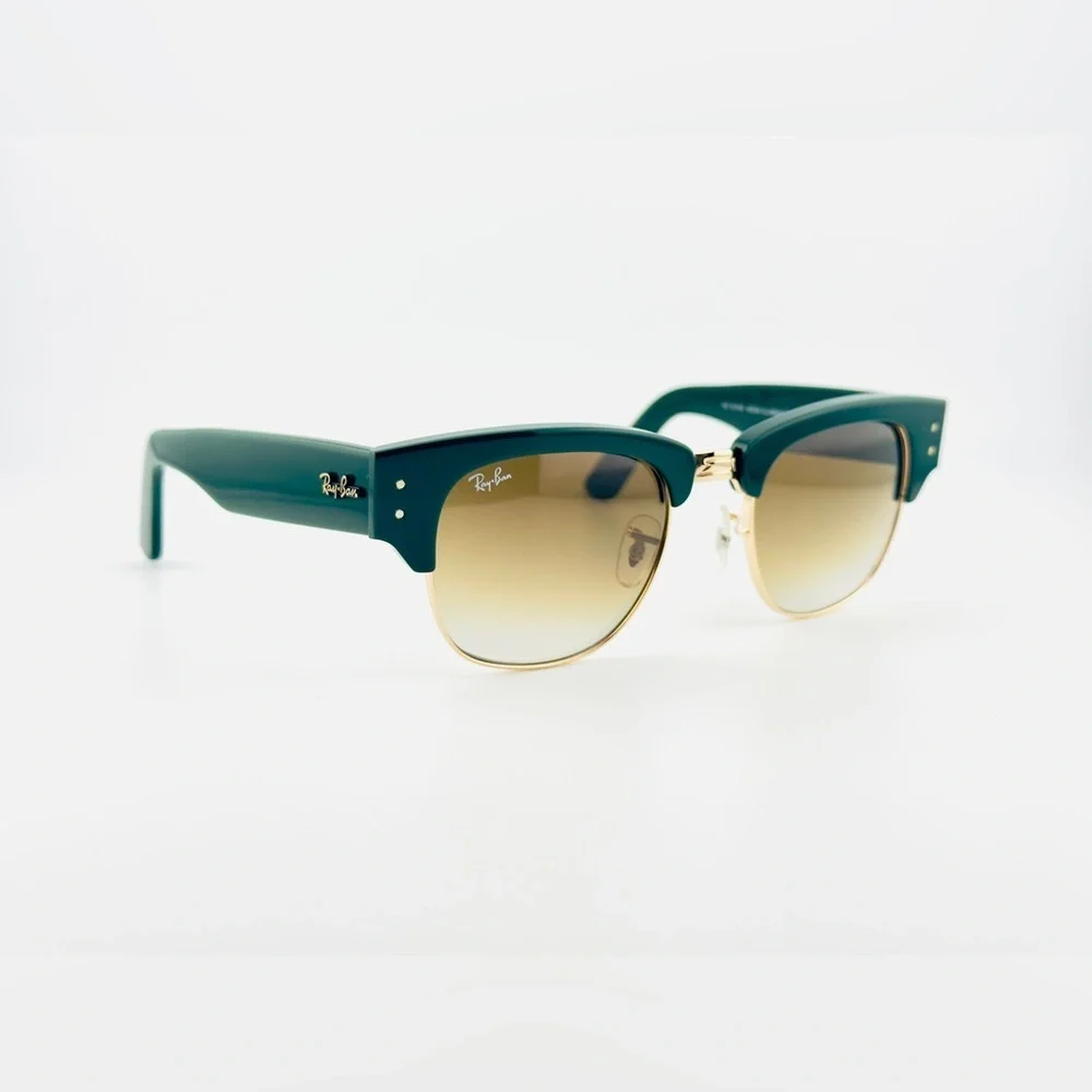 Ray-Ban Mega Clubmaster Sunglasses RB0316-S Polished Green and Gold Frame UNISEX